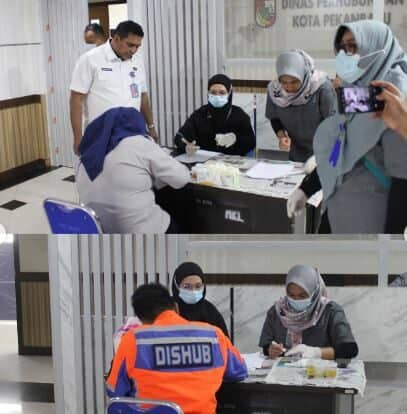 Deteksi Dini melalui Tes Urine di lingkungan Dinas Perhubungan (Dishub) Kota Pekanbaru. Deteksi Dini melalui Tes Urine di lingkungan Dinas Perhubungan (Dishub) Kota Pekanbaru.